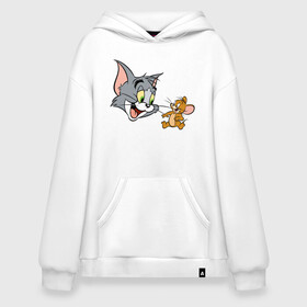 Худи SuperOversize хлопок с принтом Tom&Jerry в Курске, 70% хлопок, 30% полиэстер, мягкий начес внутри | карман-кенгуру, эластичная резинка на манжетах и по нижней кромке, двухслойный капюшон
 | spike | tom  jerry | tom and jerry | tomjerry | tuffy | vdgerir | мамочка два тапочка | том и джери | том и джерри