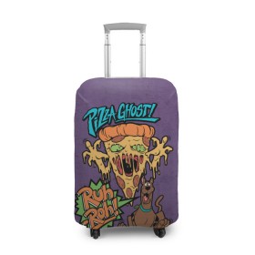 Чехол для чемодана 3D с принтом Pizza Ghost ! в Курске, 86% полиэфир, 14% спандекс | двустороннее нанесение принта, прорези для ручек и колес | ruh roh | scooby doo | vdosadir | пицца | скуберт фон дуенхеймер | скуби ду | уильям ханна