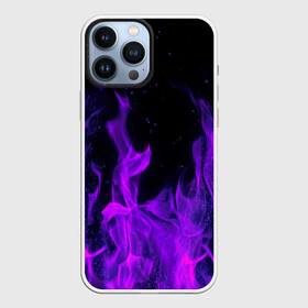 Чехол для iPhone 13 Pro Max с принтом ФИОЛЕТОВЫЙ ОГОНЬ | PURPLE FIRE в Курске,  |  | abstraction | bones | fire | geometry | hexagon | neon | paints | skull | stripes | texture | triangle | абстракция | брызги | геометрия | краски | неон | неоновый | огонь | соты | текстура | черепа