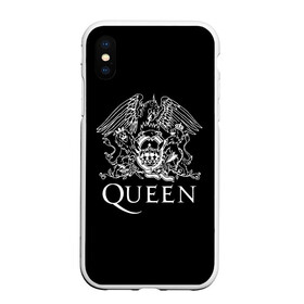 Чехол для iPhone XS Max матовый с принтом QUEEN в Курске, Силикон | Область печати: задняя сторона чехла, без боковых панелей | queen | rock | we will rock you | брайан мэи | группа queen | группа квин | джон дикон | квин | королева | король | роджер тейлор | рок | фредди меркьюри