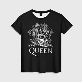 Женская футболка 3D с принтом QUEEN в Курске, 100% полиэфир ( синтетическое хлопкоподобное полотно) | прямой крой, круглый вырез горловины, длина до линии бедер | queen | rock | we will rock you | брайан мэи | группа queen | группа квин | джон дикон | квин | королева | король | роджер тейлор | рок | фредди меркьюри