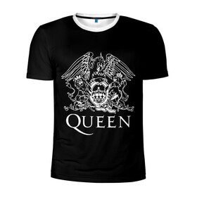 Мужская футболка 3D спортивная с принтом QUEEN в Курске, 100% полиэстер с улучшенными характеристиками | приталенный силуэт, круглая горловина, широкие плечи, сужается к линии бедра | queen | rock | we will rock you | брайан мэи | группа queen | группа квин | джон дикон | квин | королева | король | роджер тейлор | рок | фредди меркьюри