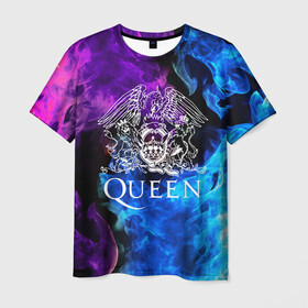 Мужская футболка 3D с принтом QUEEN  в Курске, 100% полиэфир | прямой крой, круглый вырез горловины, длина до линии бедер | queen | rock | we will rock you | брайан мэи | группа queen | группа квин | джон дикон | квин | королева | король | роджер тейлор | рок | фредди меркьюри
