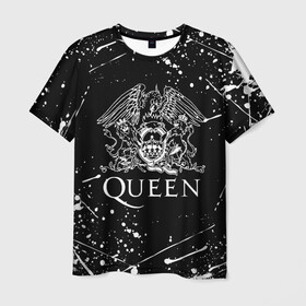 Мужская футболка 3D с принтом QUEEN  в Курске, 100% полиэфир | прямой крой, круглый вырез горловины, длина до линии бедер | queen | rock | we will rock you | брайан мэи | группа queen | группа квин | джон дикон | квин | королева | король | роджер тейлор | рок | фредди меркьюри