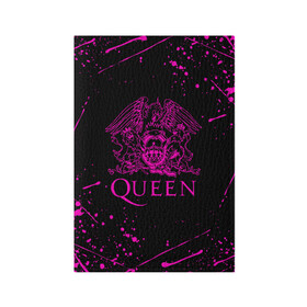 Обложка для паспорта матовая кожа с принтом QUEEN  в Курске, натуральная матовая кожа | размер 19,3 х 13,7 см; прозрачные пластиковые крепления | queen | rock | we will rock you | брайан мэи | группа queen | группа квин | джон дикон | квин | королева | король | роджер тейлор | рок | фредди меркьюри