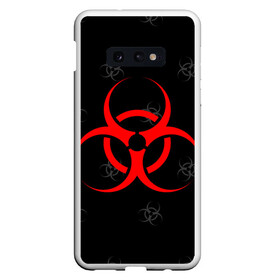 Чехол для Samsung S10E с принтом EPIDEMIC BIOHAZARD в Курске, Силикон | Область печати: задняя сторона чехла, без боковых панелей | Тематика изображения на принте: beta cov b | biohazard | mask | sars cov | биохазард | вирус | вирус из китая | китай | коронавирус | маски | медицина | медицинская маска | пневмония | ухань | эпидемия