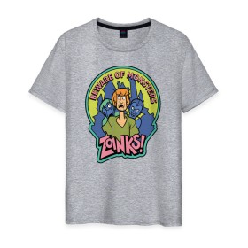 Мужская футболка хлопок с принтом Zoinks ! в Курске, 100% хлопок | прямой крой, круглый вырез горловины, длина до линии бедер, слегка спущенное плечо. | scooby doo | shaggy | vdosadir | скуби ду | уильям ханна | шегги