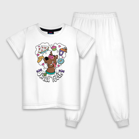 Детская пижама хлопок с принтом Sweet Tooth в Курске, 100% хлопок |  брюки и футболка прямого кроя, без карманов, на брюках мягкая резинка на поясе и по низу штанин
 | scooby doo | vdosadir | скуберт фон дуенхеймер | скуби ду | уильям ханна