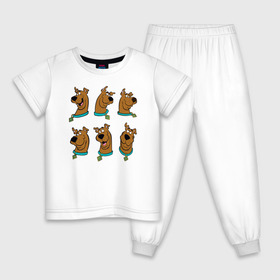 Детская пижама хлопок с принтом Scooby-Doo в Курске, 100% хлопок |  брюки и футболка прямого кроя, без карманов, на брюках мягкая резинка на поясе и по низу штанин
 | scooby doo | vdosadir | скуберт фон дуенхеймер | скуби ду | уильям ханна