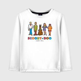 Детский лонгслив хлопок с принтом Scooby-Doo and Co в Курске, 100% хлопок | круглый вырез горловины, полуприлегающий силуэт, длина до линии бедер | fred jones | scooby doo | scrappy doo | shaggy | vdosadir | velma dinkle | велма динкли | дафна блейк | скуберт фон дуенхеймер | скуби ду | уильям ханна | фред джонс | шегги