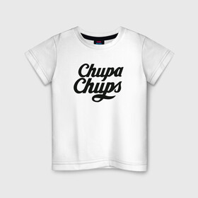 Детская футболка хлопок с принтом Chupa-Chups Logo в Курске, 100% хлопок | круглый вырез горловины, полуприлегающий силуэт, длина до линии бедер | chupa chups | confectus | confetto | бренд | конфета | сладкое | сладость | сосалка | соска | чупа | чупа чупс | чупс