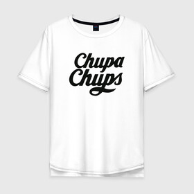 Мужская футболка хлопок Oversize с принтом Chupa-Chups Logo в Курске, 100% хлопок | свободный крой, круглый ворот, “спинка” длиннее передней части | chupa chups | confectus | confetto | бренд | конфета | сладкое | сладость | сосалка | соска | чупа | чупа чупс | чупс