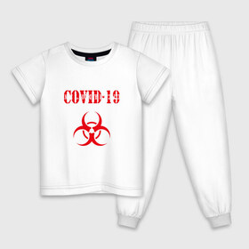 Детская пижама хлопок с принтом COVID-19 в Курске, 100% хлопок |  брюки и футболка прямого кроя, без карманов, на брюках мягкая резинка на поясе и по низу штанин
 | coronavirus | covid 19 | keep calm | virus | будь спокоен | вирус | ковид 19 | корона вирус | коронавирус | короновирус | пандемия | т вирус | эпидемия