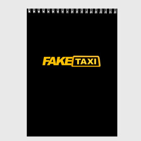 Скетчбук с принтом Fake Taxi в Курске, 100% бумага
 | 48 листов, плотность листов — 100 г/м2, плотность картонной обложки — 250 г/м2. Листы скреплены сверху удобной пружинной спиралью | fake taxi | faketaxi | taxi | такси | таксист | фейк такси | фейковое такси | фейктакси