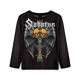 Детский лонгслив 3D с принтом SABATON в Курске, 100% полиэстер | длинные рукава, круглый вырез горловины, полуприлегающий силуэт
 | sabaton | даниель муллбак | йоаким броден | крис рёланд | оскар монтелиус | пэр сундстрём | рикард сунден | сабатон | тоббе энглунд | томми юханссон | ханнес ван дал