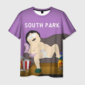 Мужская футболка 3D с принтом ЮЖНЫЙ ПАРК в Курске, 100% полиэфир | прямой крой, круглый вырез горловины, длина до линии бедер | cartman | kenny | kyle | south park | stan | кайл | картман | кенни | стэн | южный парк