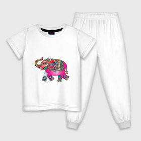 Детская пижама хлопок с принтом Слон в Курске, 100% хлопок |  брюки и футболка прямого кроя, без карманов, на брюках мягкая резинка на поясе и по низу штанин
 | декоративный | животные | звери | прикольные картинки | слон