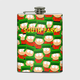 Фляга с принтом SOUTH PARK в Курске, металлический корпус | емкость 0,22 л, размер 125 х 94 мм. Виниловая наклейка запечатывается полностью | cartman | kenny | kyle | south park | stan | кайл | картман | кенни | стэн | южный парк