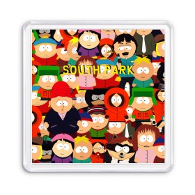 Магнит 55*55 с принтом SOUTH PARK в Курске, Пластик | Размер: 65*65 мм; Размер печати: 55*55 мм | cartman | kenny | kyle | south park | stan | кайл | картман | кенни | стэн | южный парк