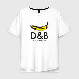 Мужская футболка хлопок Oversize с принтом Dolce and Banana в Курске, 100% хлопок | свободный крой, круглый ворот, “спинка” длиннее передней части | Тематика изображения на принте: banan | banana | dg | dolce banana | dolce gabana | dolce gabbana | антибренд | банан | бананы | гнилой | дольче габана | дольче габбана | крутая | модная | пародия | прикол | тренд