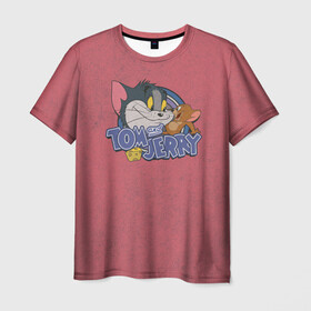 Мужская футболка 3D с принтом Tom and Jerry -  friends в Курске, 100% полиэфир | прямой крой, круглый вырез горловины, длина до линии бедер | spike | tom  jerry | tom and jerry | tomjerry | tuffy | vdgerir | мамочка два тапочка | том и джери | том и джерри