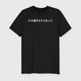 Мужская футболка хлопок Slim с принтом OneRepublic в Курске, 92% хлопок, 8% лайкра | приталенный силуэт, круглый вырез ворота, длина до линии бедра, короткий рукав | Тематика изображения на принте: album | human | logo | logotype | music | one | pop | republic | альбом | ван | лого | логотип | музыка | поп | репаблик | человек