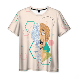 Мужская футболка 3D с принтом Shaggy в Курске, 100% полиэфир | прямой крой, круглый вырез горловины, длина до линии бедер | scooby doo | shaggy | vdosadir | скуби ду | уильям ханна | шегги