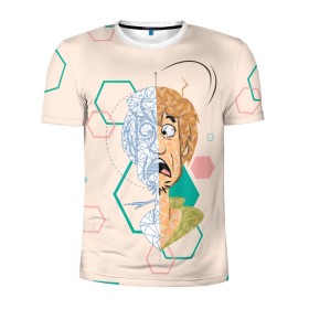 Мужская футболка 3D спортивная с принтом Shaggy в Курске, 100% полиэстер с улучшенными характеристиками | приталенный силуэт, круглая горловина, широкие плечи, сужается к линии бедра | scooby doo | shaggy | vdosadir | скуби ду | уильям ханна | шегги