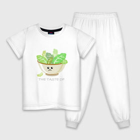 Детская пижама хлопок с принтом Салат. Для тех, кто на диете в Курске, 100% хлопок |  брюки и футболка прямого кроя, без карманов, на брюках мягкая резинка на поясе и по низу штанин
 | грусть | диета | зож | пп | правильное питание | салат