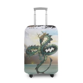Чехол для чемодана 3D с принтом Дракон в Курске, 86% полиэфир, 14% спандекс | двустороннее нанесение принта, прорези для ручек и колес | dragon | monster | драго | дракон | космический дракон | монстр | огнедыщащий | прикольная картинка | чудовище | японский дракон | ящерица