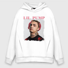 Мужское худи Oversize хлопок с принтом LIL PUMP в Курске, френч-терри — 70% хлопок, 30% полиэстер. Мягкий теплый начес внутри —100% хлопок | боковые карманы, эластичные манжеты и нижняя кромка, капюшон на магнитной кнопке | Тематика изображения на принте: esketit | gucci gang | lil pump | pattern | гуччи ганг | лил памп