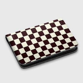 Картхолдер с принтом с принтом Шахматка в Курске, натуральная матовая кожа | размер 7,3 х 10 см; кардхолдер имеет 4 кармана для карт; | Тематика изображения на принте: квадраты | текстуры | узор шахматка | узоры | чб | чб квадраты | чб узор | шахматка | шахматная доска | шахматы