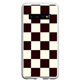 Чехол для Samsung Galaxy S10 с принтом Шахматка в Курске, Силикон | Область печати: задняя сторона чехла, без боковых панелей | Тематика изображения на принте: квадраты | текстуры | узор шахматка | узоры | чб | чб квадраты | чб узор | шахматка | шахматная доска | шахматы