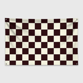 Флаг-баннер с принтом Шахматка в Курске, 100% полиэстер | размер 67 х 109 см, плотность ткани — 95 г/м2; по краям флага есть четыре люверса для крепления | Тематика изображения на принте: квадраты | текстуры | узор шахматка | узоры | чб | чб квадраты | чб узор | шахматка | шахматная доска | шахматы