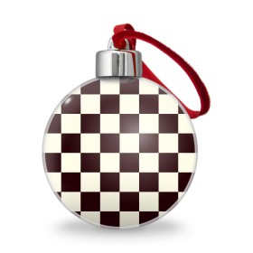 Ёлочный шар с принтом Шахматка в Курске, Пластик | Диаметр: 77 мм | квадраты | текстуры | узор шахматка | узоры | чб | чб квадраты | чб узор | шахматка | шахматная доска | шахматы