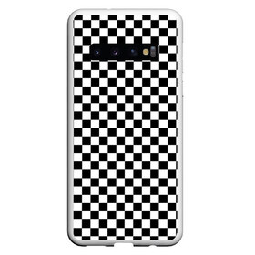Чехол для Samsung Galaxy S10 с принтом Шахматка мелкая в Курске, Силикон | Область печати: задняя сторона чехла, без боковых панелей | Тематика изображения на принте: квадраты | мелкая шахматка | текстуры | узор шахматка | узоры | чб | чб квадраты | чб узор | шахматка | шахматная доска | шахматы