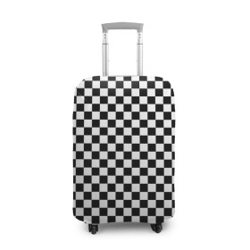 Чехол для чемодана 3D с принтом Шахматка мелкая в Курске, 86% полиэфир, 14% спандекс | двустороннее нанесение принта, прорези для ручек и колес | квадраты | мелкая шахматка | текстуры | узор шахматка | узоры | чб | чб квадраты | чб узор | шахматка | шахматная доска | шахматы