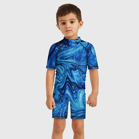 Детский купальный костюм 3D с принтом Водоворот в Курске, Полиэстер 85%, Спандекс 15% | застежка на молнии на спине | Тематика изображения на принте: вихри | вода | водоворот | голубые краски | море | оттенки синего | синева | текстуры