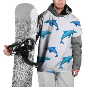 Накидка на куртку 3D с принтом Рай для дельфина в Курске, 100% полиэстер |  | арт | дельфин | дельфины | искусство | морское | океан | паттерн | рыба | рыбы