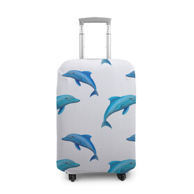 Чехол для чемодана 3D с принтом Рай для дельфина в Курске, 86% полиэфир, 14% спандекс | двустороннее нанесение принта, прорези для ручек и колес | арт | дельфин | дельфины | искусство | морское | океан | паттерн | рыба | рыбы