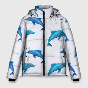 Мужская зимняя куртка 3D с принтом Рай для дельфина в Курске, верх — 100% полиэстер; подкладка — 100% полиэстер; утеплитель — 100% полиэстер | длина ниже бедра, свободный силуэт Оверсайз. Есть воротник-стойка, отстегивающийся капюшон и ветрозащитная планка. 

Боковые карманы с листочкой на кнопках и внутренний карман на молнии. | арт | дельфин | дельфины | искусство | морское | океан | паттерн | рыба | рыбы