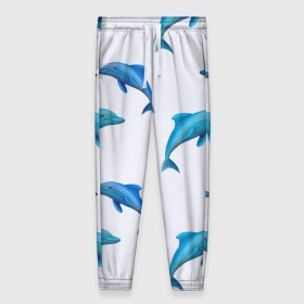 Женские брюки 3D с принтом Рай для дельфина в Курске, полиэстер 100% | прямой крой, два кармана без застежек по бокам, с мягкой трикотажной резинкой на поясе и по низу штанин. В поясе для дополнительного комфорта — широкие завязки | арт | дельфин | дельфины | искусство | морское | океан | паттерн | рыба | рыбы