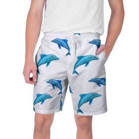 Мужские шорты 3D с принтом Рай для дельфина в Курске,  полиэстер 100% | прямой крой, два кармана без застежек по бокам. Мягкая трикотажная резинка на поясе, внутри которой широкие завязки. Длина чуть выше колен | арт | дельфин | дельфины | искусство | морское | океан | паттерн | рыба | рыбы