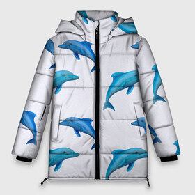Женская зимняя куртка 3D с принтом Рай для дельфина в Курске, верх — 100% полиэстер; подкладка — 100% полиэстер; утеплитель — 100% полиэстер | длина ниже бедра, силуэт Оверсайз. Есть воротник-стойка, отстегивающийся капюшон и ветрозащитная планка. 

Боковые карманы с листочкой на кнопках и внутренний карман на молнии | арт | дельфин | дельфины | искусство | морское | океан | паттерн | рыба | рыбы