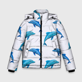 Зимняя куртка для мальчиков 3D с принтом Рай для дельфина в Курске, ткань верха — 100% полиэстер; подклад — 100% полиэстер, утеплитель — 100% полиэстер | длина ниже бедра, удлиненная спинка, воротник стойка и отстегивающийся капюшон. Есть боковые карманы с листочкой на кнопках, утяжки по низу изделия и внутренний карман на молнии. 

Предусмотрены светоотражающий принт на спинке, радужный светоотражающий элемент на пуллере молнии и на резинке для утяжки | Тематика изображения на принте: арт | дельфин | дельфины | искусство | морское | океан | паттерн | рыба | рыбы