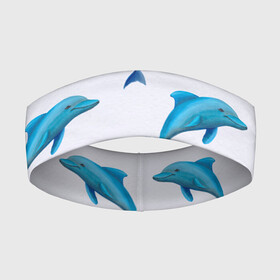 Повязка на голову 3D с принтом Рай для дельфина в Курске,  |  | арт | дельфин | дельфины | искусство | морское | океан | паттерн | рыба | рыбы
