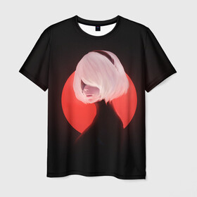 Мужская футболка 3D с принтом 2b Nier Black  в Курске, 100% полиэфир | прямой крой, круглый вырез горловины, длина до линии бедер | 2b | art | black | nier automata