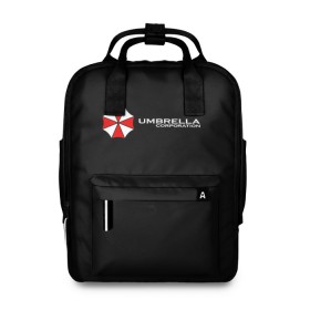 Женский рюкзак 3D с принтом Umbrella Corporation 2 в Курске, 100% полиэстер | лямки с регулируемой длиной, сверху ручки, чтобы рюкзак нести как сумку. Основное отделение закрывается на молнию, как и внешний карман. Внутри два дополнительных кармана, один из которых закрывается на молнию. По бокам два дополнительных кармашка, куда поместится маленькая бутылочка
 | umbrella corporatio | корпорация амбрелла | обитель зла