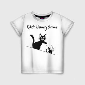 Детская футболка 3D с принтом Kikis Delivery Service в Курске, 100% гипоаллергенный полиэфир | прямой крой, круглый вырез горловины, длина до линии бедер, чуть спущенное плечо, ткань немного тянется | ведьмина служба доставки | студия гибли | хаяо миядзаки