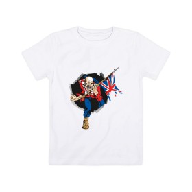Детская футболка хлопок с принтом Iron Maiden в Курске, 100% хлопок | круглый вырез горловины, полуприлегающий силуэт, длина до линии бедер | iron maiden | арт | железная дева | металл | музыка | рок группа